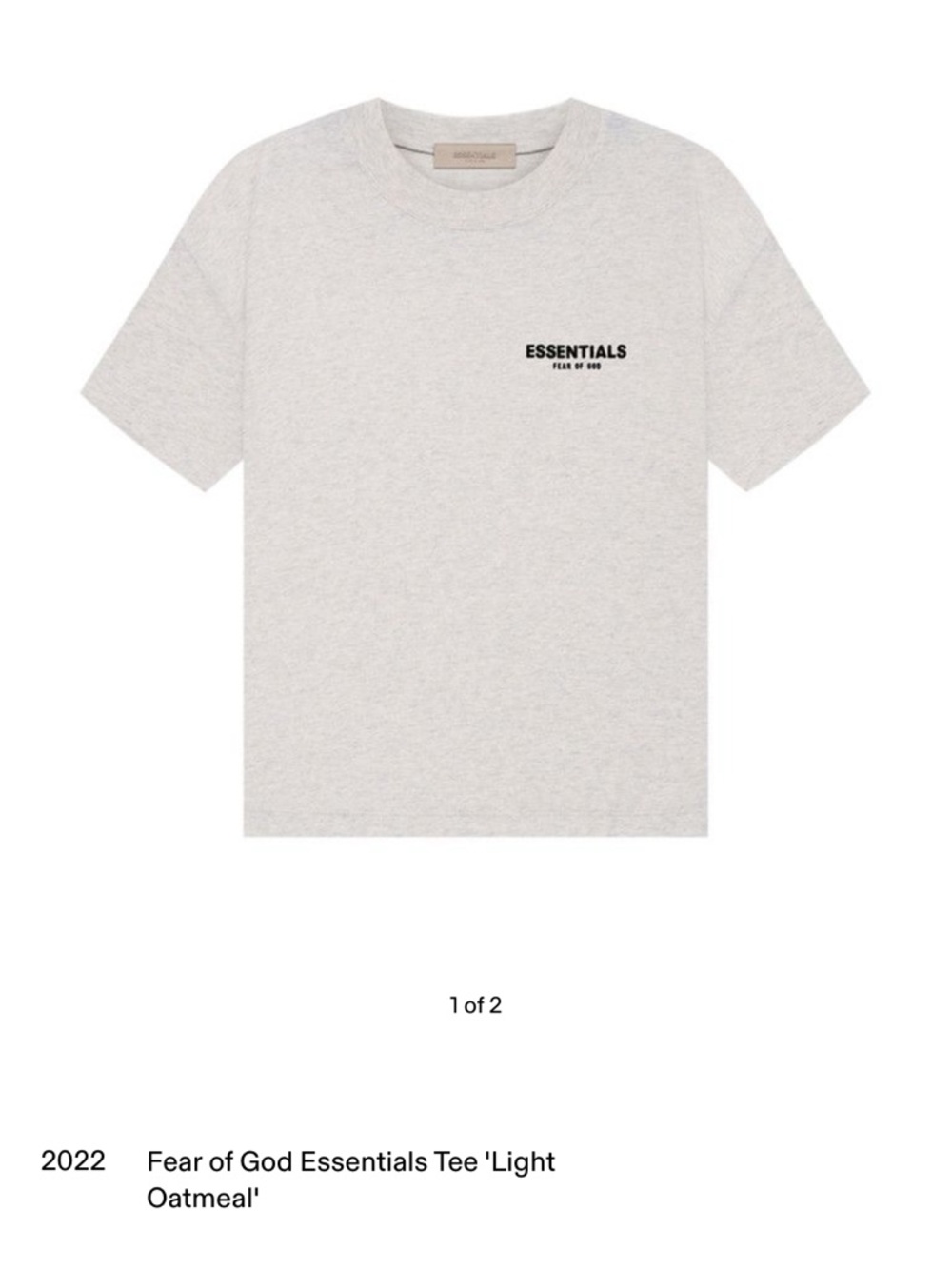 ESSENTIALS Men's Short Sleeve Crewneck T-Shirt in oatmeal
